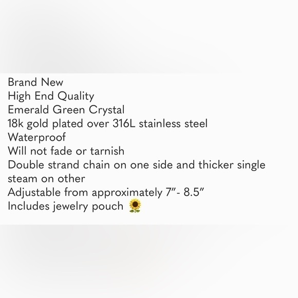 ✨emerald Green Gemstone 18K Gold Plated Bracelet - Picture 3 of 5